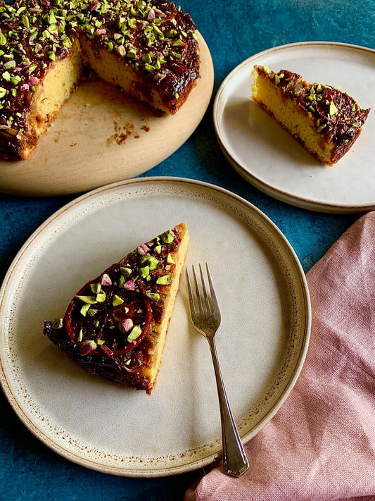 The Edible Flower Kitchen Garden: Rhubarb, Orange & Pistachio Cake