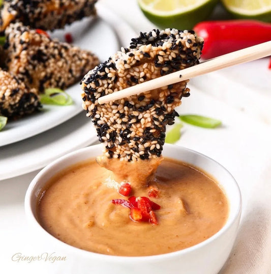 The Ginger Vegan Cookbook: Crispy Sesame Crusted Tofu
