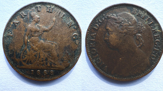 An 1888 farthing coin