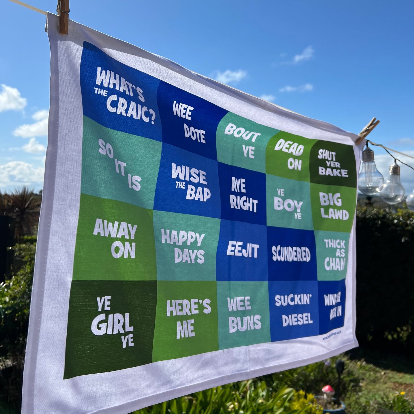 Norn Iron Tea Towel (blue/green)