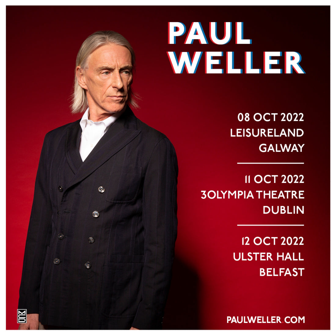 Paul Weller has announced live show in the iconic Ulster Hall in Belfast