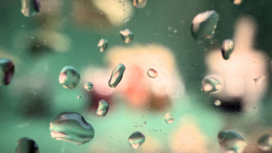 Raindrops on glass
