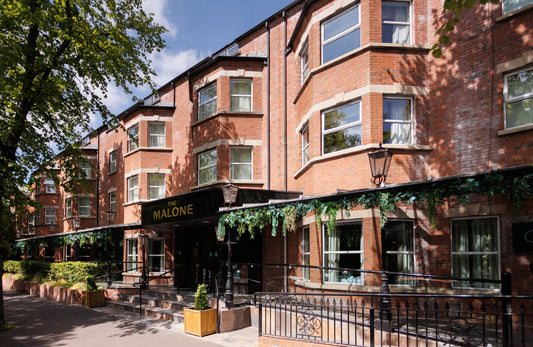 Exterior of The Malone boutique hotel in South Belfast’s Queen’s Quarter.